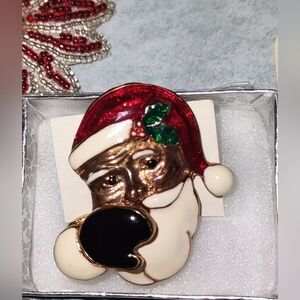 Santa Claus Enamel Brooch Pin